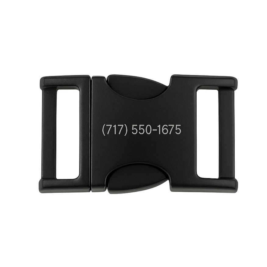 Engraved Contact Phone Number On Buckle